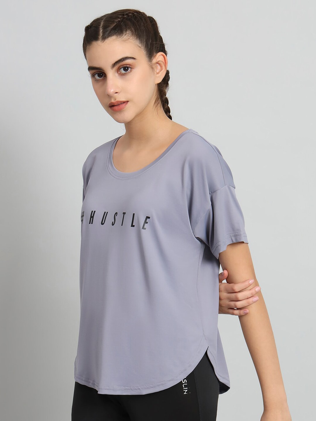MKH Typography Printed Drop-Shoulder Sleeves Relaxed Fit Dri-FIT T-shirt | Grocsy