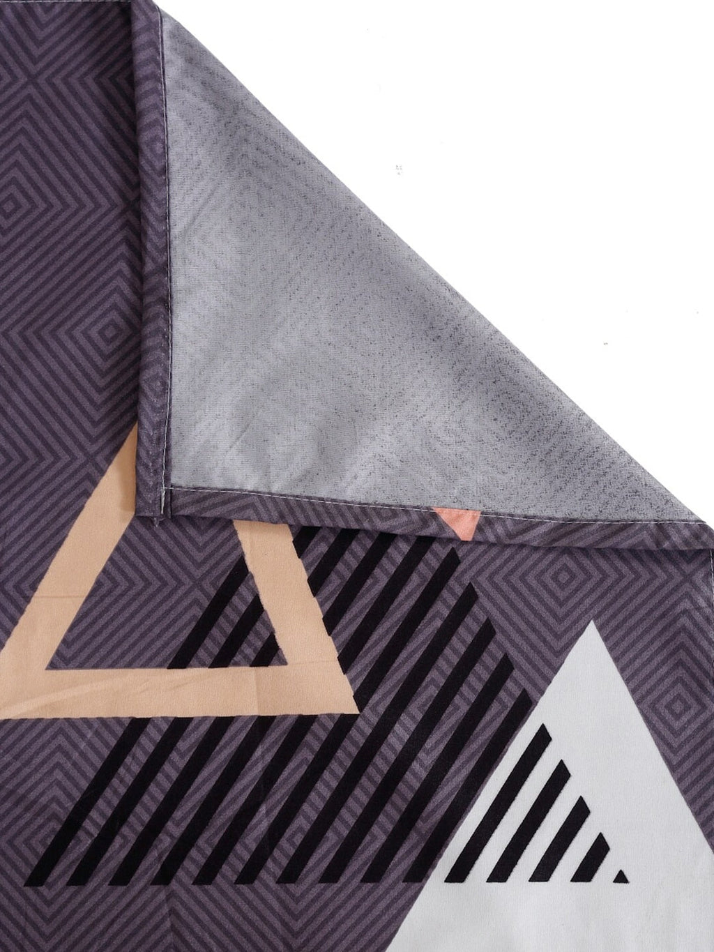 Home Sizzler Purple Geometric 210 TC Cotton 1 Double Queen Bedsheet With 2 Pillow Covers | Grocsy