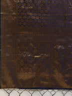 Saree Mall Navy Blue & Gold-Toned Ethnic Motifs Zari Silk Blend Banarasi Saree | Grocsy