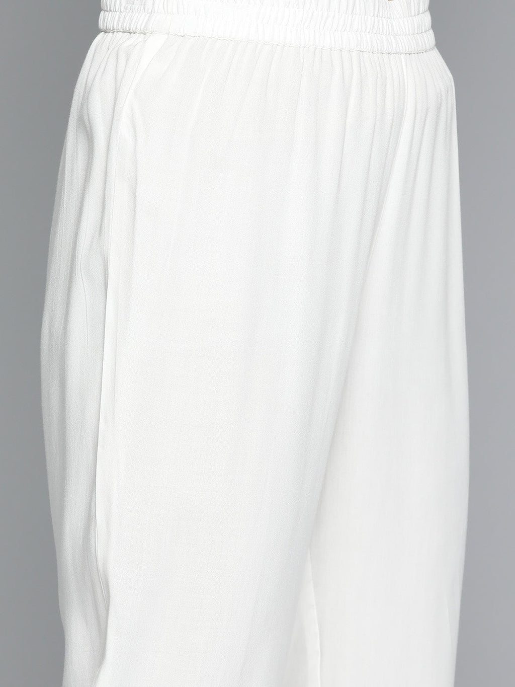 HERE&NOW Women Solid Panelled A-Line Kurta with Trousers | Grocsy