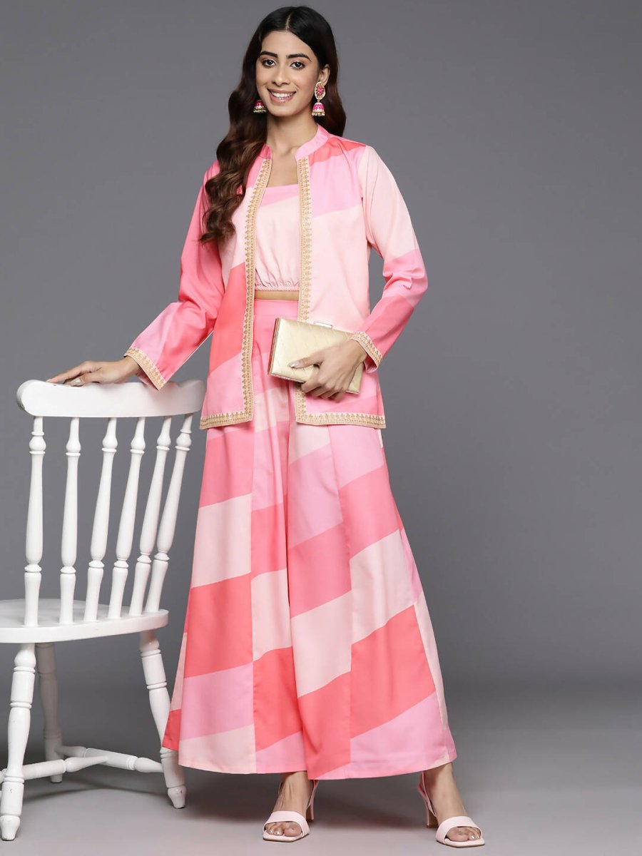 Ahalyaa Women's Traditional Wear Co-ods - Pink | Grocsy