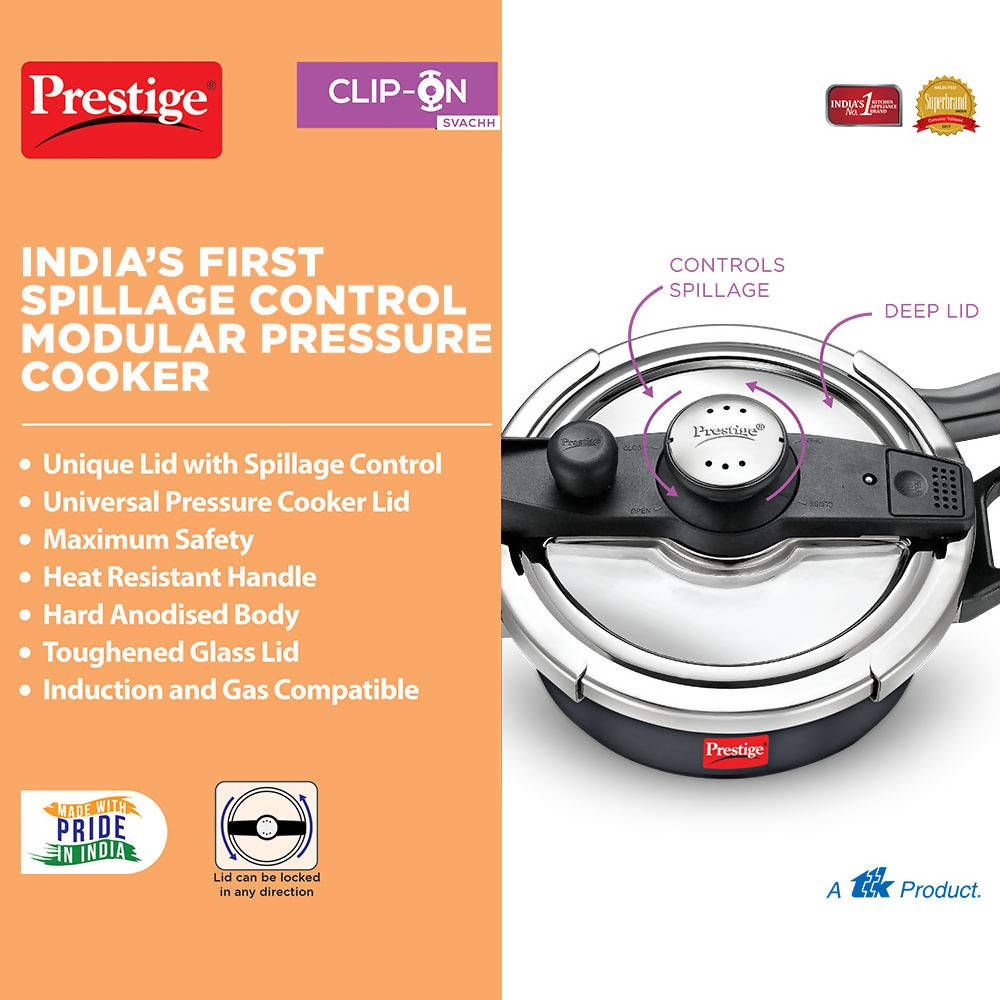 Prestige Clip On Hard Anodised Pressure Cooker | Grocsy