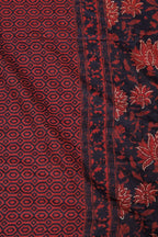 Miravan Women's Plus Size Navy Blue Printed Cotton Anarkali Kurta & Dupatta  | Grocsy