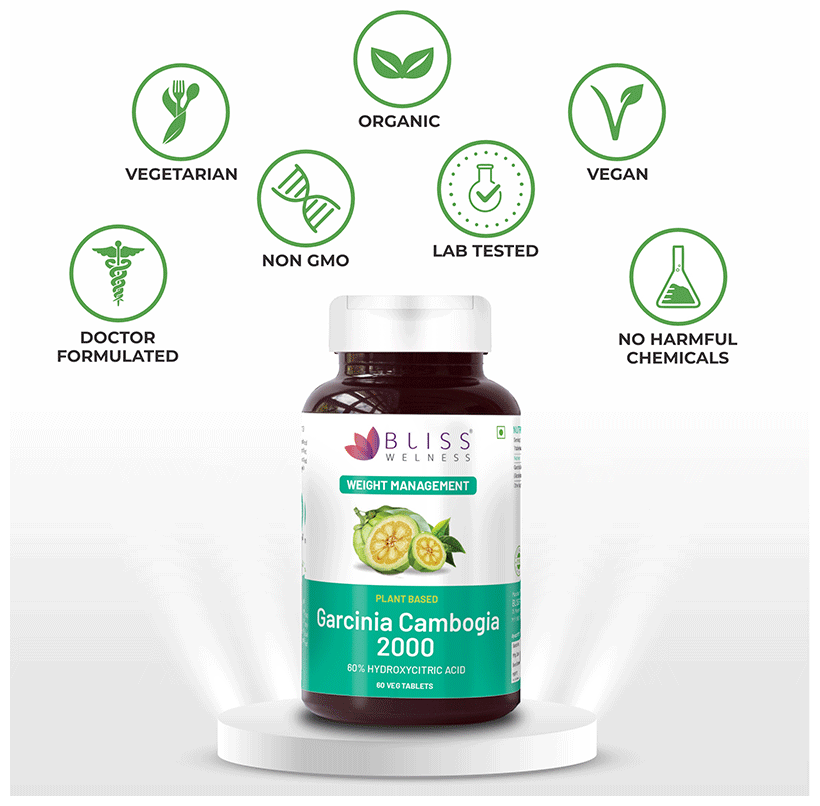 Bliss Welness Weight Management Garcinia Combogia 2000 Veg Tablet | Grocsy