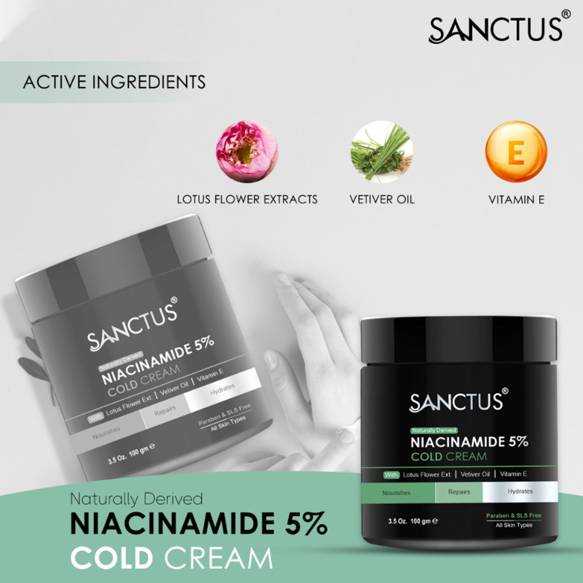 SANCTUS Moisturizing 5% Niacinamide Cold Cream | Grocsy