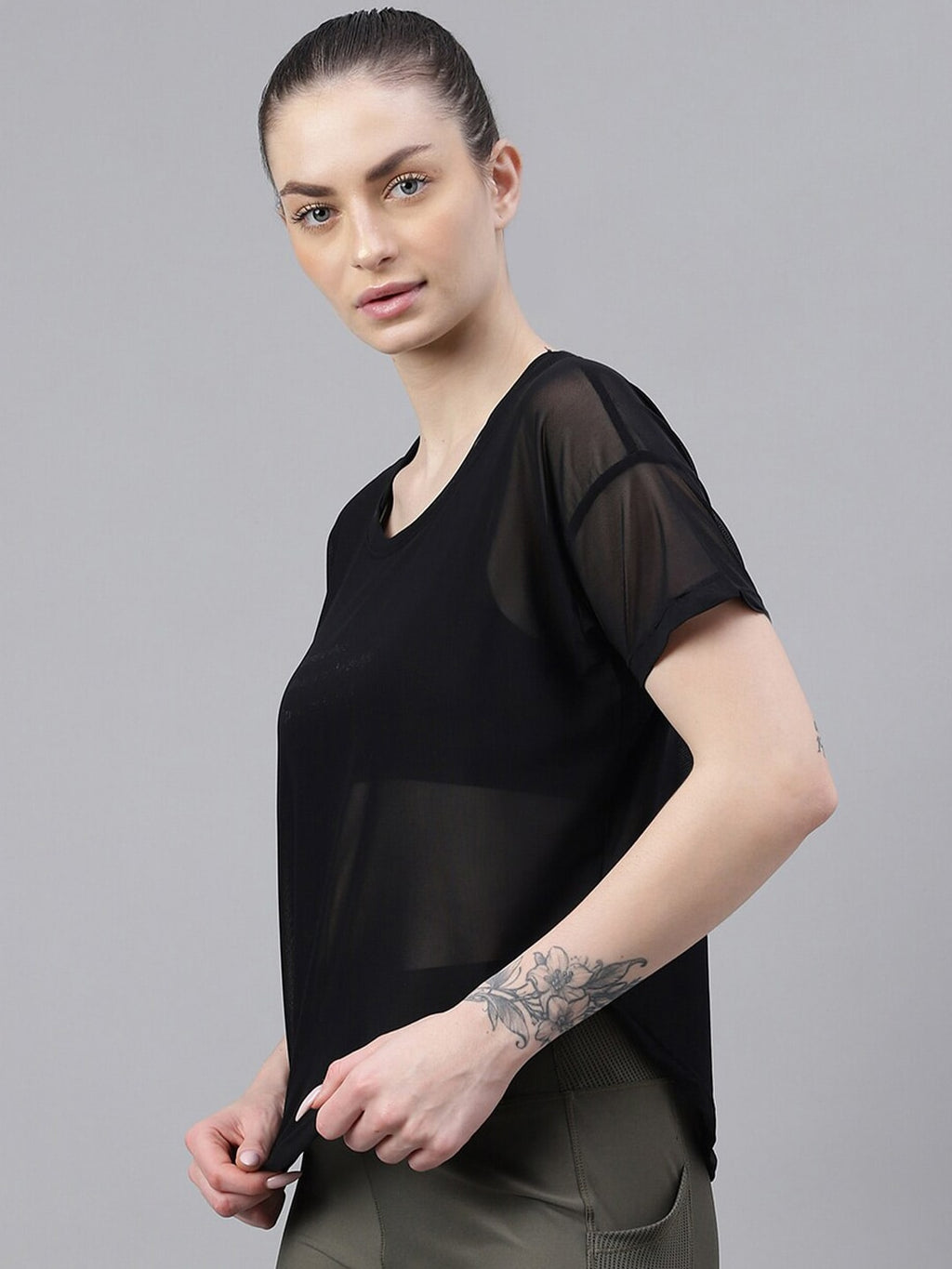 MKH Dri-FIT Typography Printed Drop Shoulder Sleeves T-Shirt | Grocsy