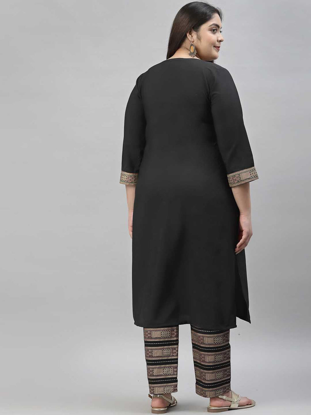 Sztori Plus Size Ethnic Motifs Printed Regular Kurta with Trousers | Grocsy