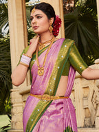 Saree Mall Ethnic Motifs Woven Design Zari Silk Blend Kanjeevaram Sarees | Grocsy