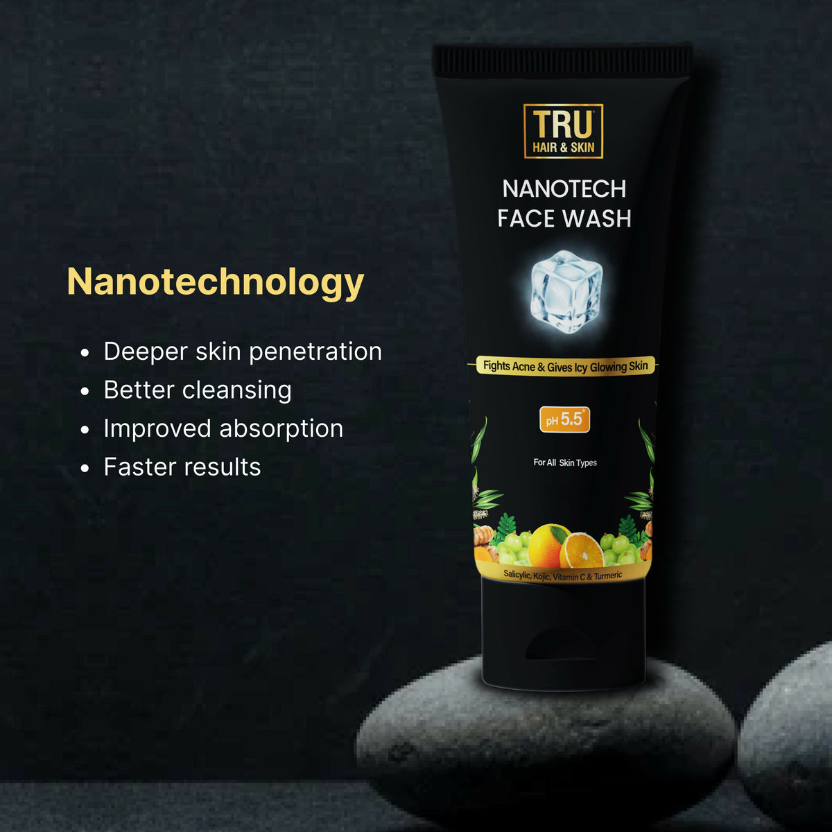 Tru Hair & Skin Nanotechnology Facewash For Sensitive-Acne Prone Skin | Grocsy