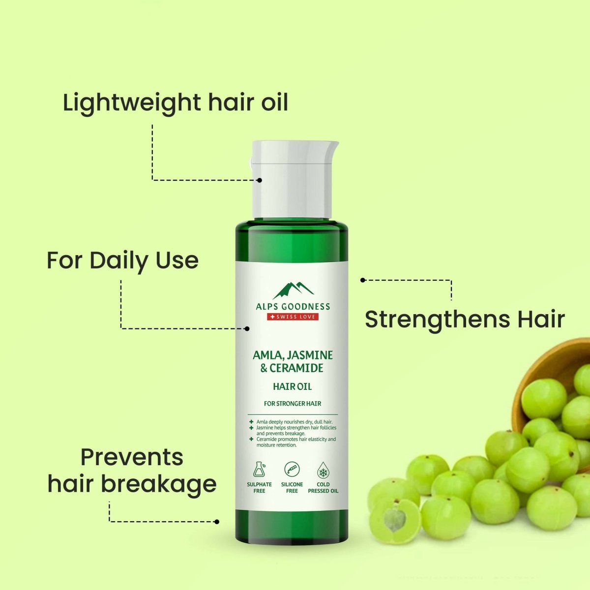 Alps Goodness Amla, Jasmine & Ceramide Hair Oil | Grocsy