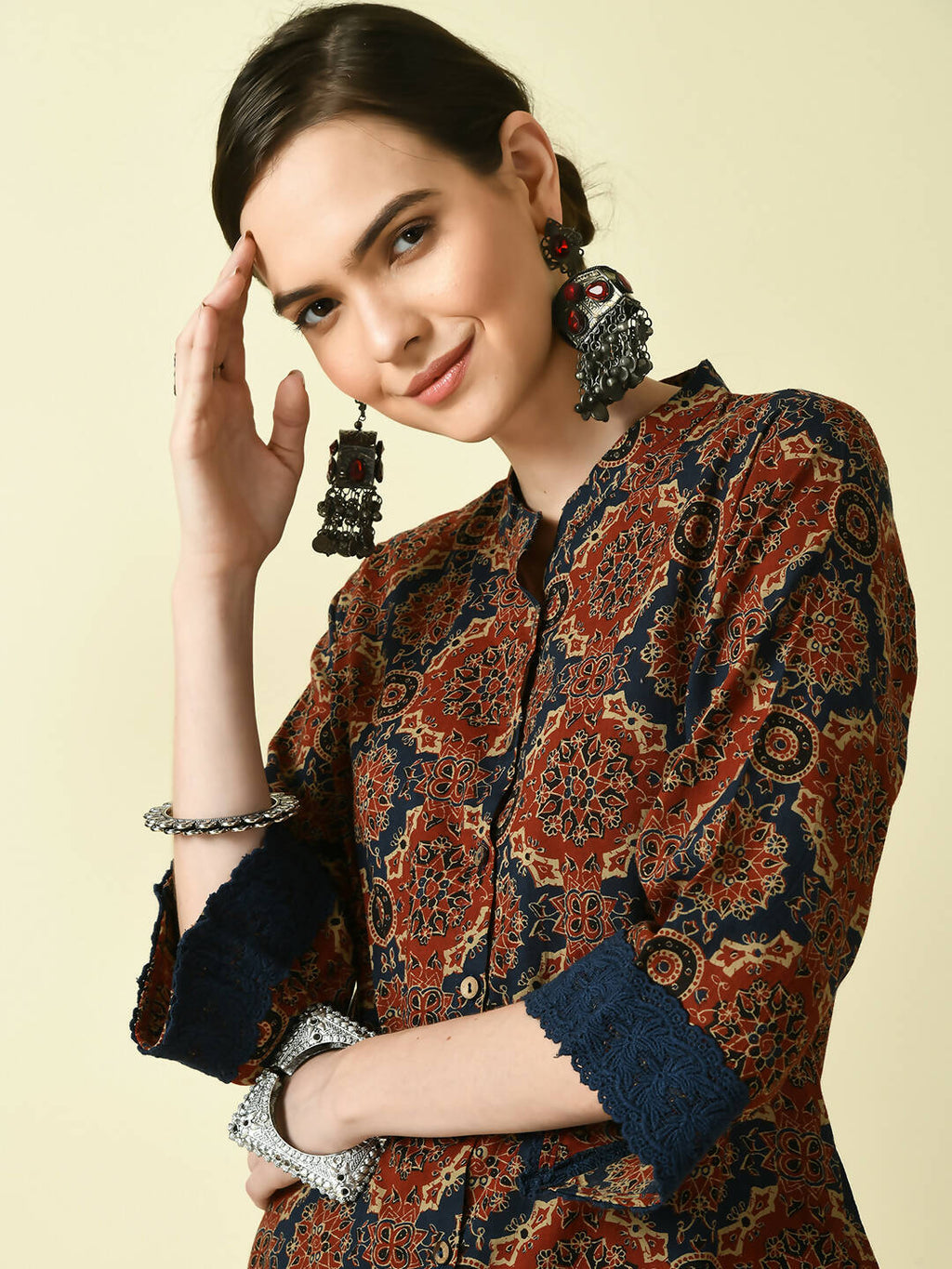 Myshka Women's Multi A-Line Kurta & Trousers | Grocsy
