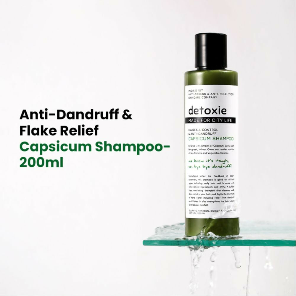 Detoxie Anti-Dandruff & Flake Relief Capsicum Shampoo | Grocsy