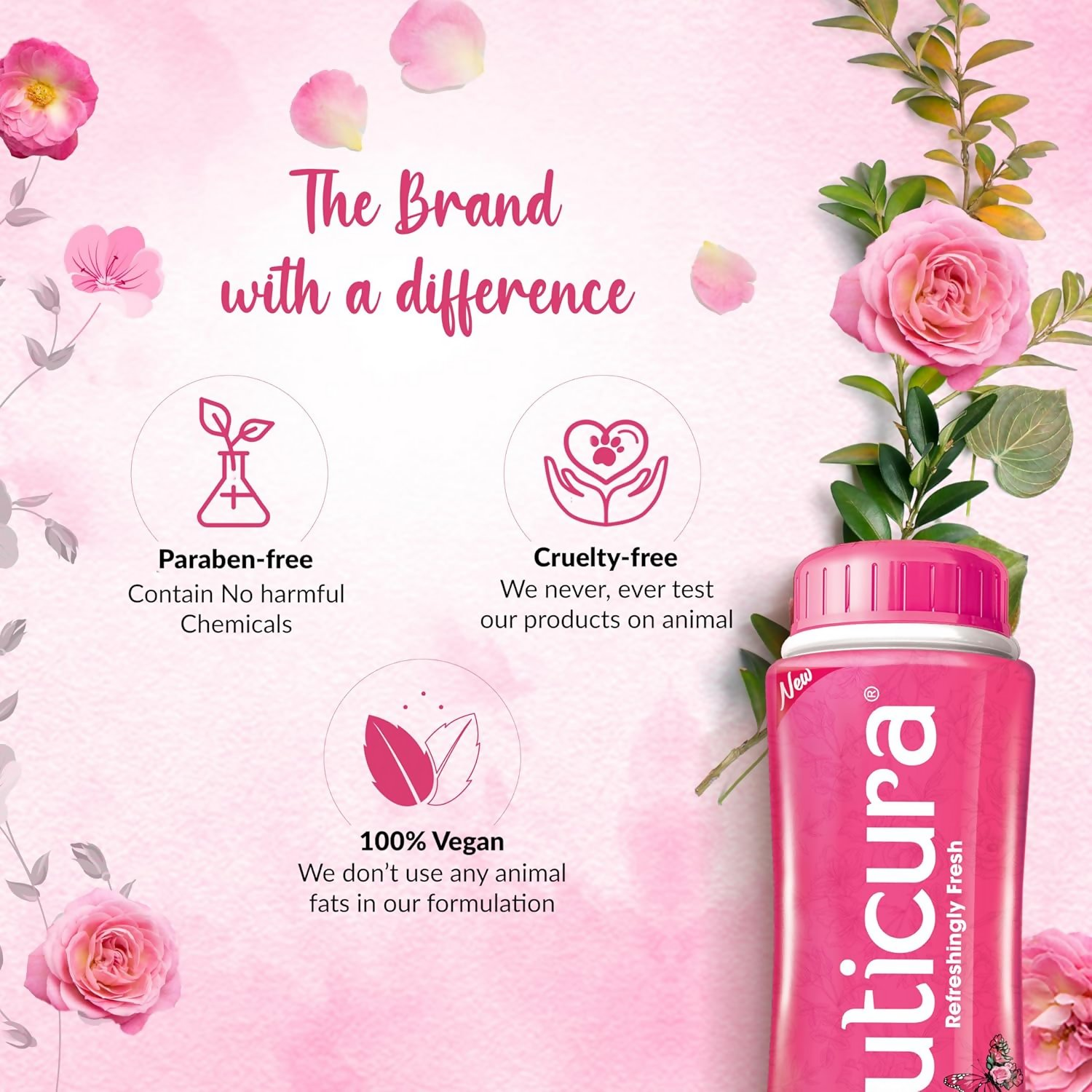 Cuticura Rose Fresh Talcum Powder | Grocsy