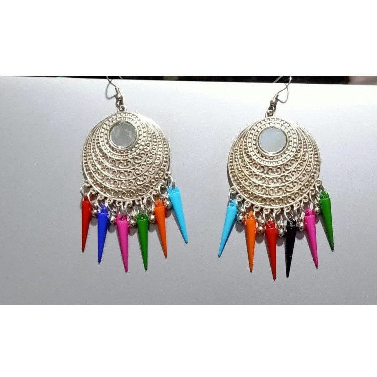MS Fashion India Silver Color Earrings With Long Beads | Grocsy