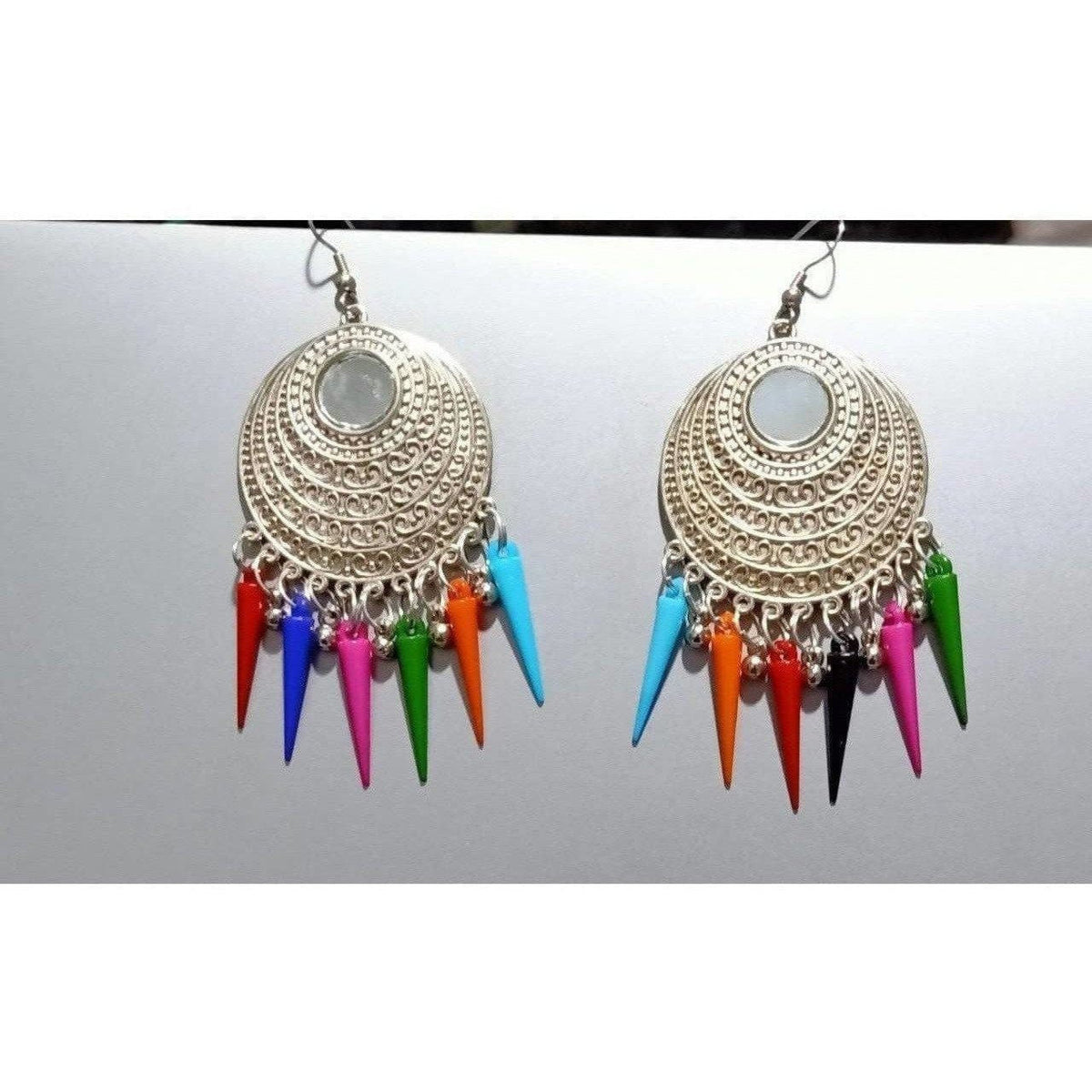 MS Fashion India Silver Color Earrings With Long Beads | Grocsy