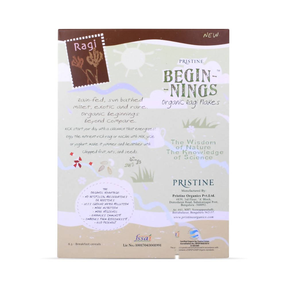 Pristine Beginnings Organic Ragi Flakes | Grocsy