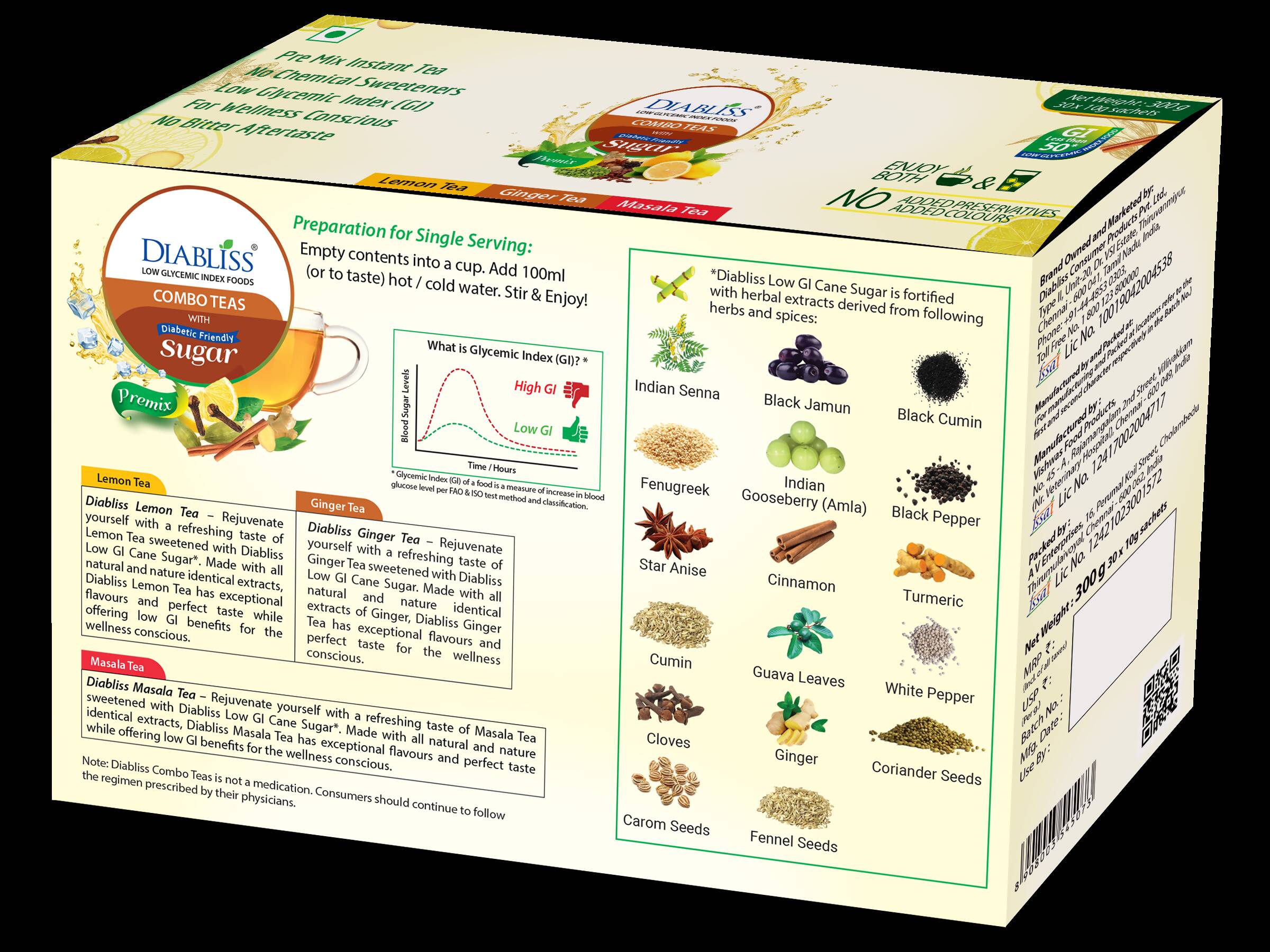 Diabliss Combo Teas with Diabetic Friendly Sugar | Grocsy