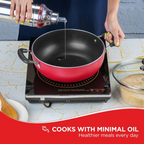 Vinod Zest Deep Kadhai with Glass Lid | Grocsy