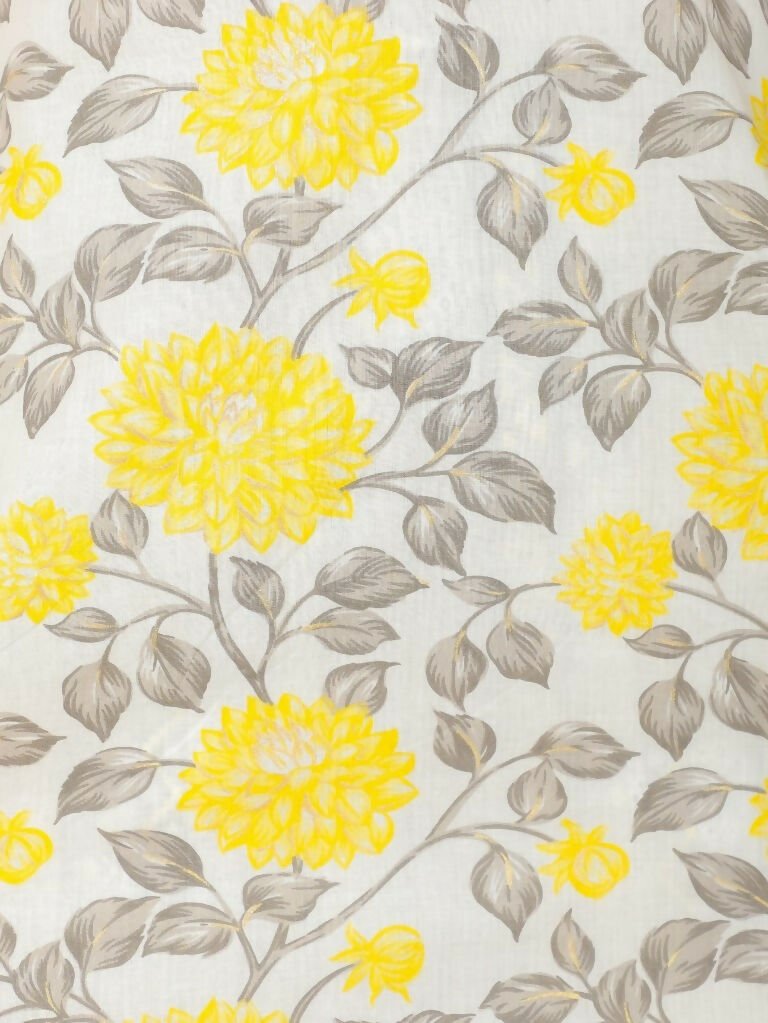Aramya Straight Soft Cotton Floral Print Women's Kurta - Yellow | Grocsy