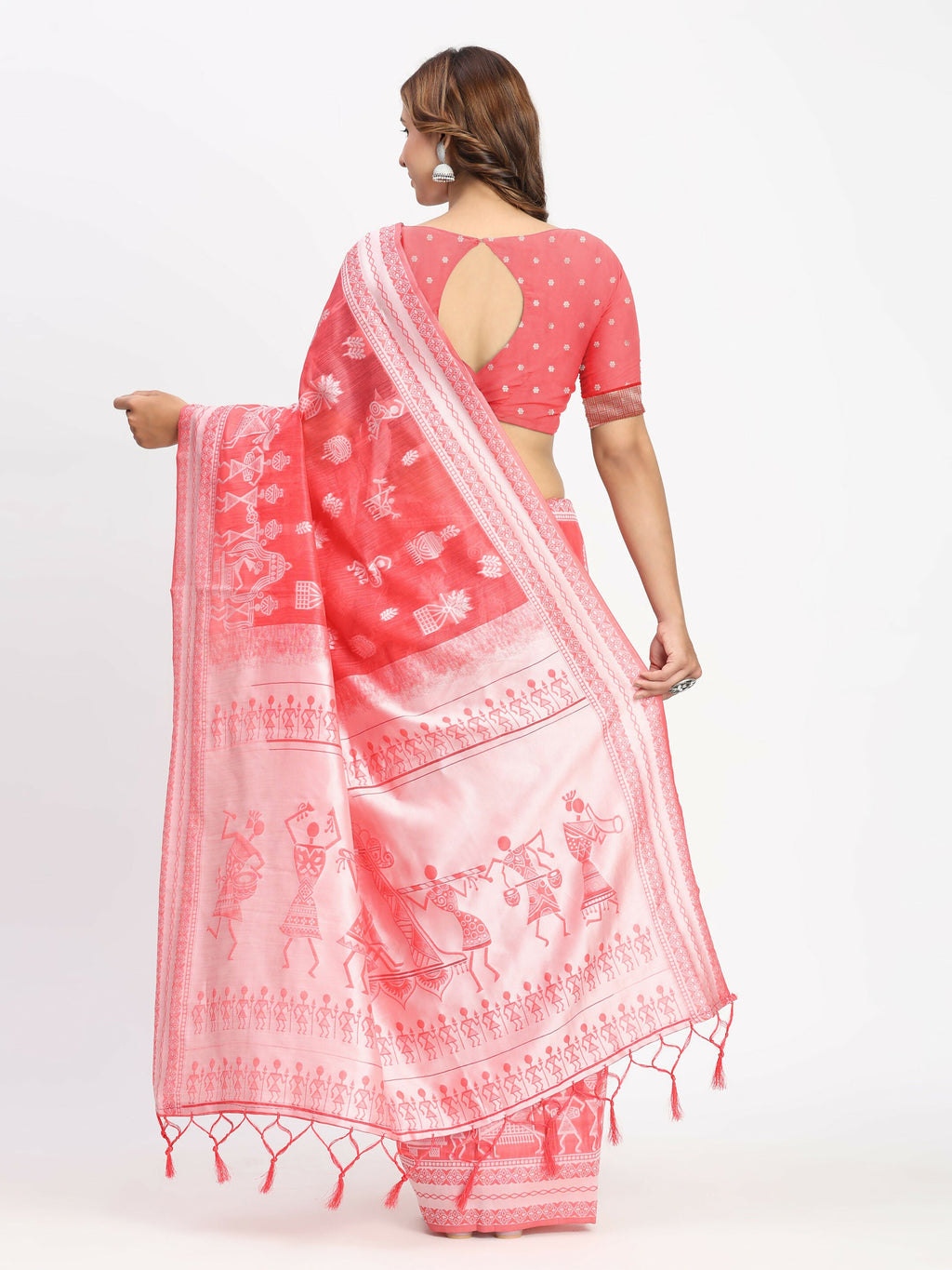 Shree Shyam Fashion Linen Cotton Sky Blue Saree | Grocsy
