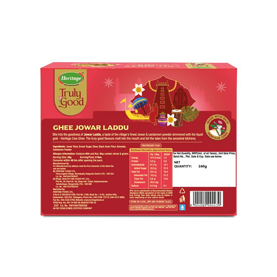 Heritage Pure Ghee Jowar Laddu | Grocsy