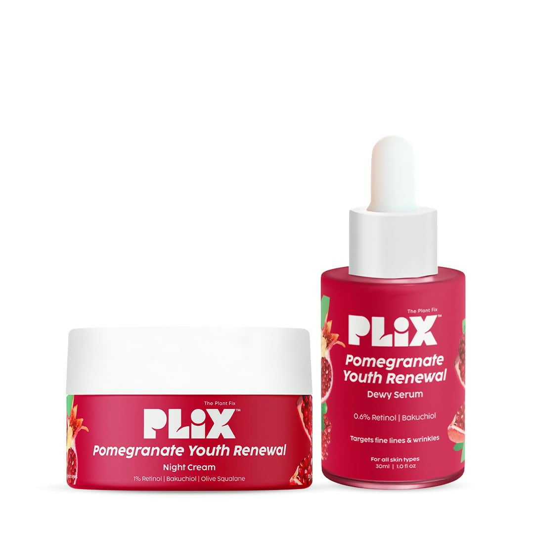 PLIX The Plant Fix 0.6% Retinol Face Serum and 1.20% Retinol Night Cream with Bakuchi Oil | Grocsy