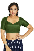 Aastha Fashion Women's Mehendi Art Silk Designer Traditional Readymade Blouse | Grocsy