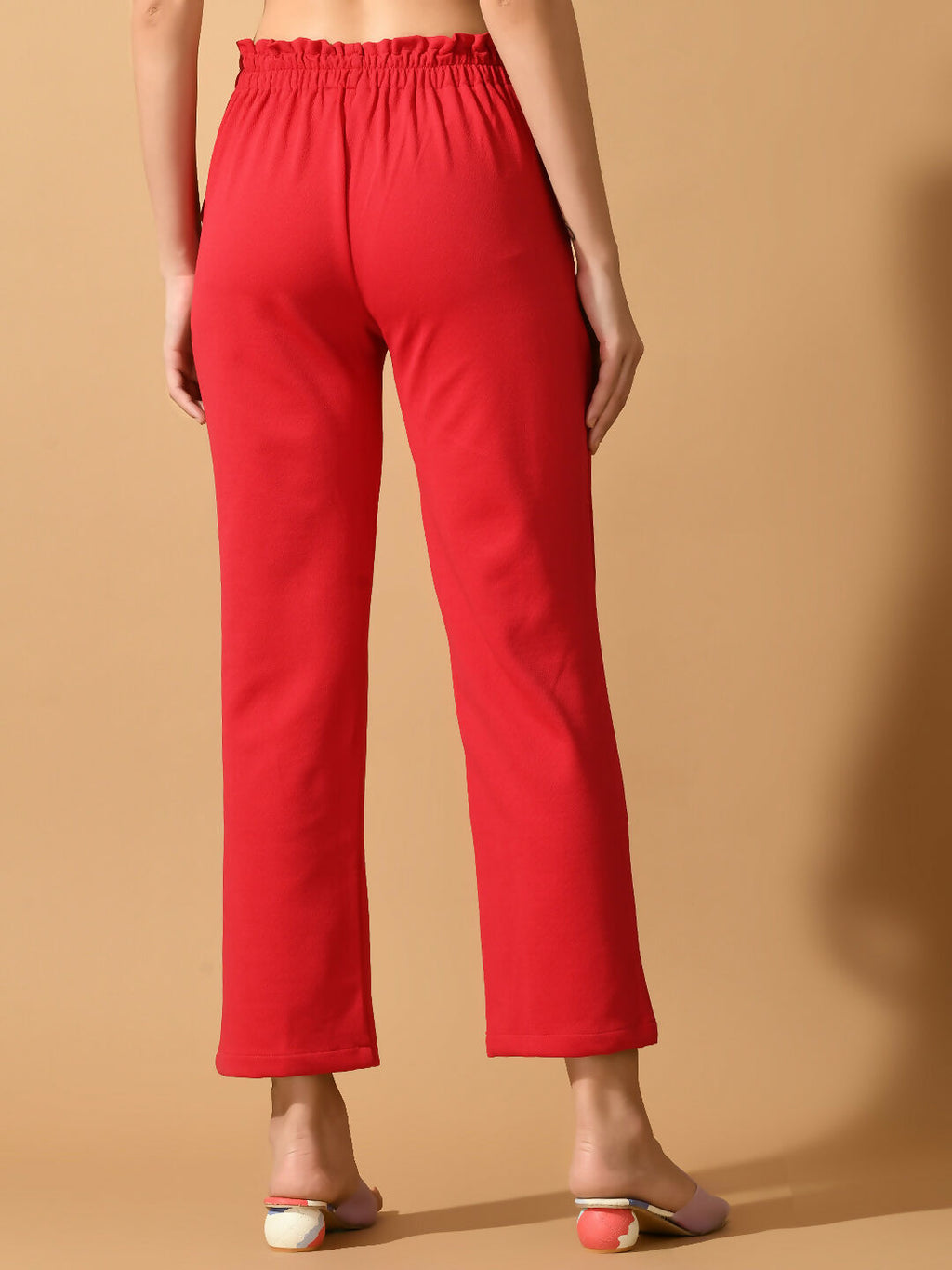 Myshka Women's Pink Straight Fit Party Trouser | Grocsy