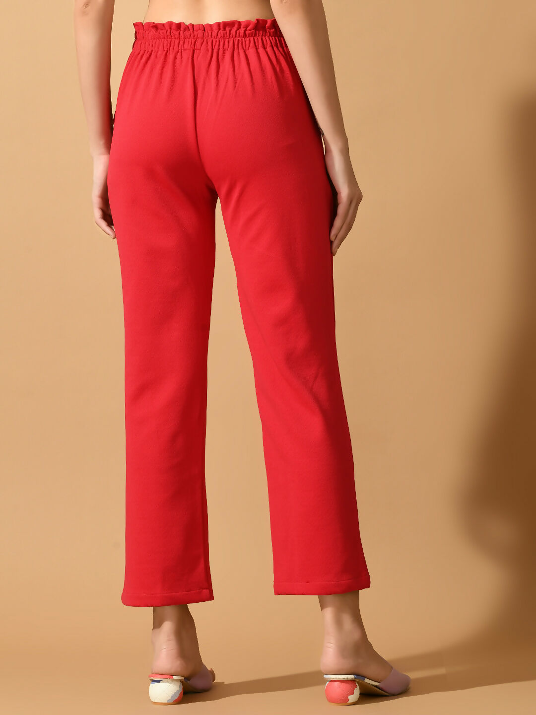Myshka Women's Pink Straight Fit Party Trouser | Grocsy