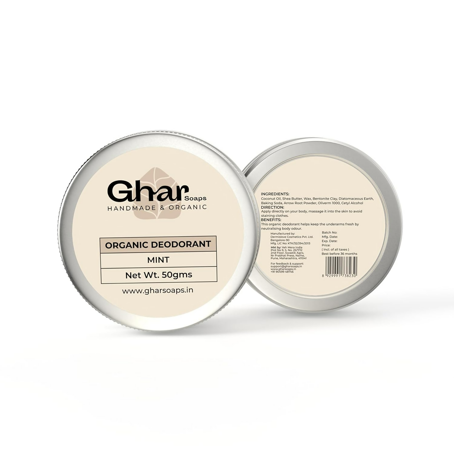Ghar Soaps Organic Deodorant For Women And Men | Grocsy
