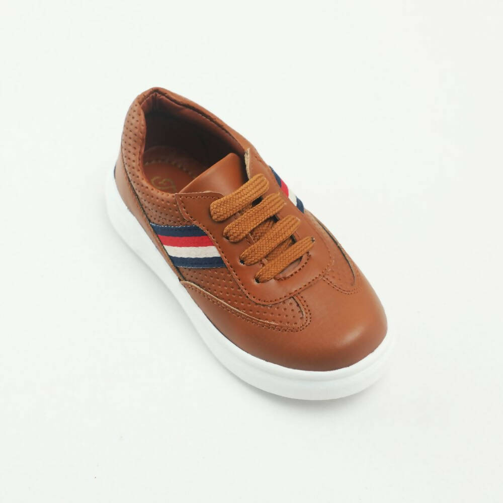 Tiny Bugs Boys Lace Up Casual Sheos - Tan | Grocsy