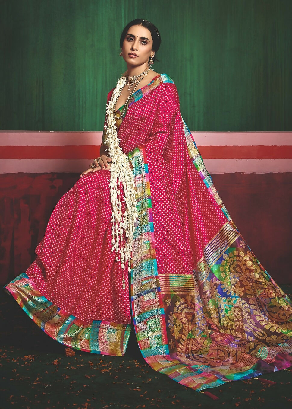 Joban Fashion Tushar Silk Pink Colored With Zari Border And Designer Pallu Saree | Grocsy