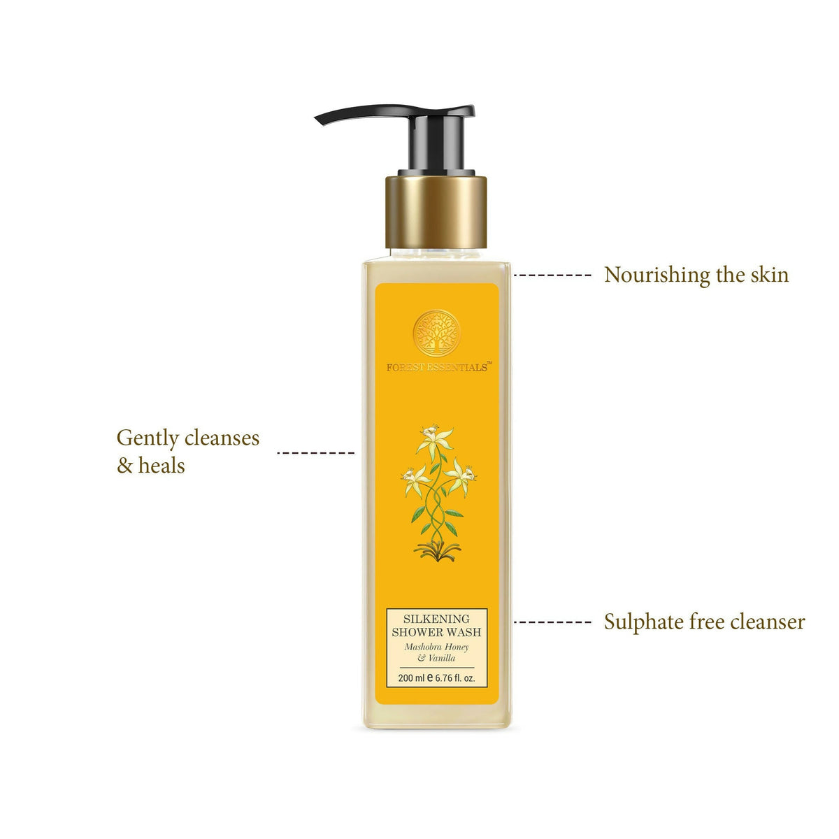 Forest Essentials Travel Size Silkening Shower Wash Mashobra Honey & Vanilla | Grocsy