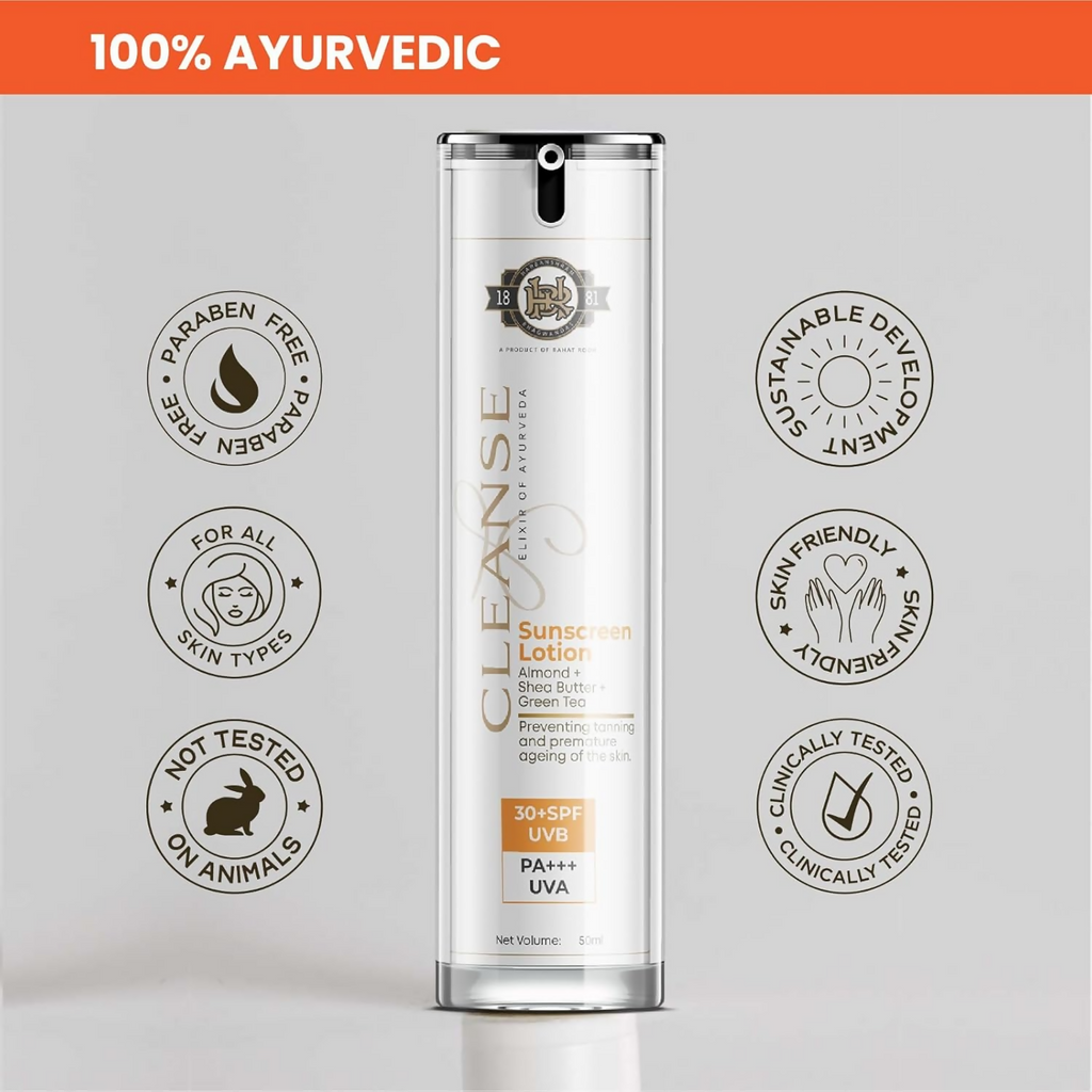 Cleanse Ayurveda Sunscreen Lotion SPF 30+ PA+++ | Grocsy
