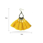 Tiaraa Yellow Alloy Tassel Ethnic Fashion Earrings - Swadesiicart