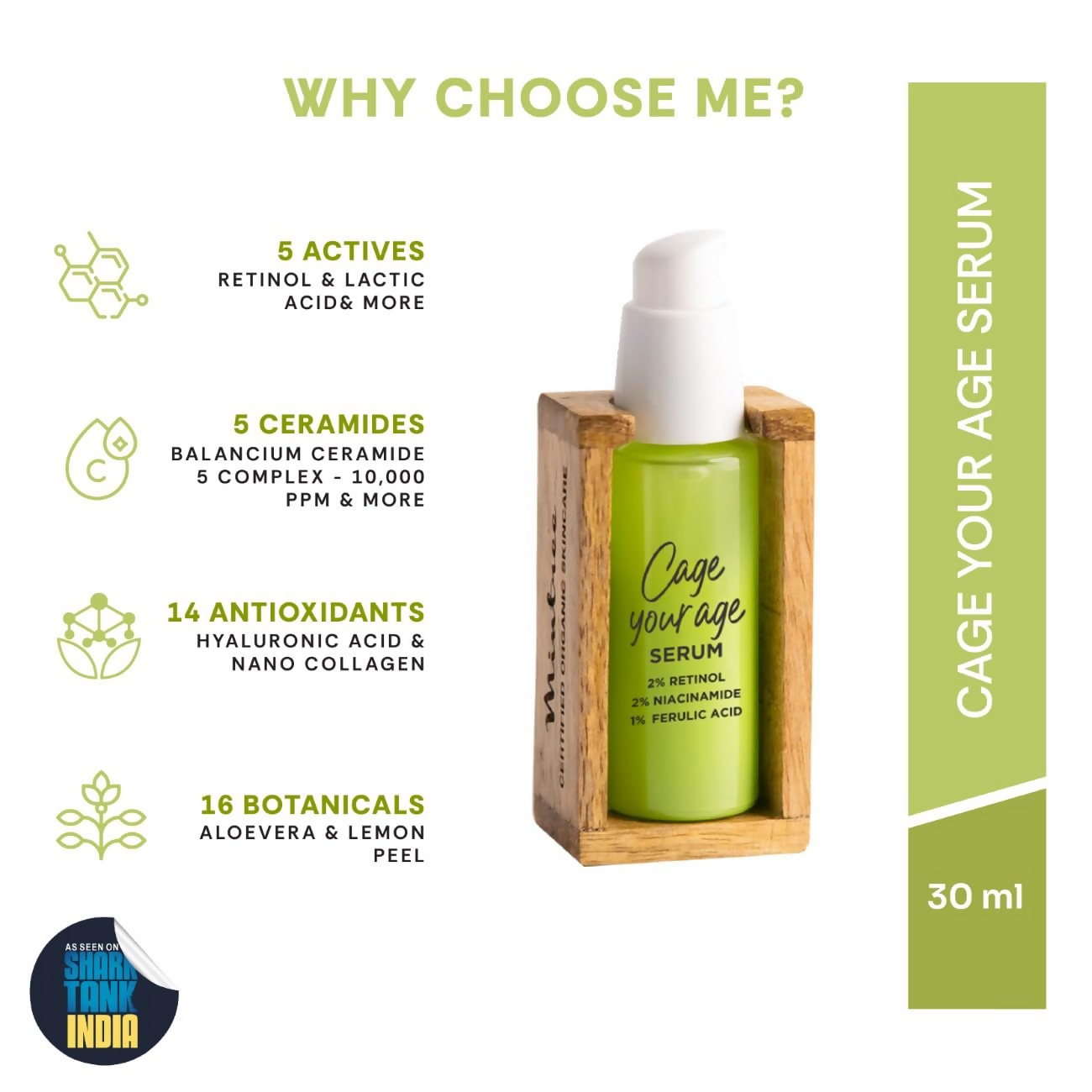 Mintree Certified Organic & Vegan Cage Your Age Serum | Grocsy