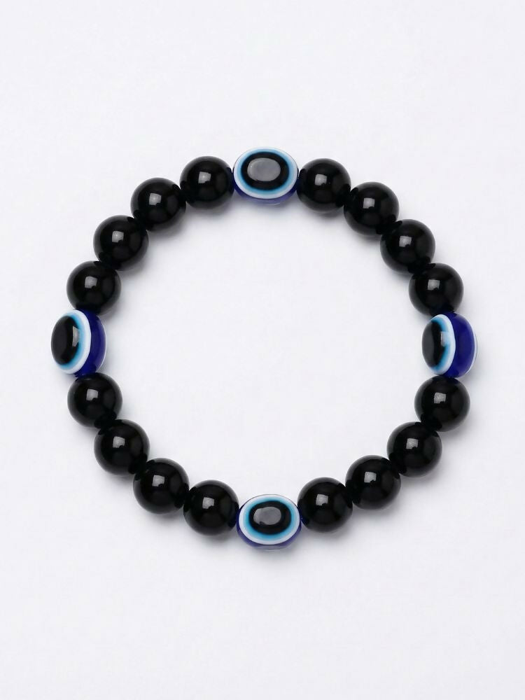 NVR Black Evil Eye Adjustable Bracelet for Men & Women | Grocsy