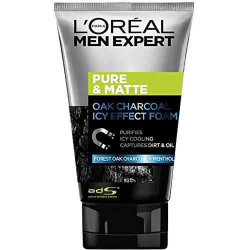 L'Oreal Paris Men Expert Pure & Matte Icy Effect Charcoal Black Foam | Grocsy