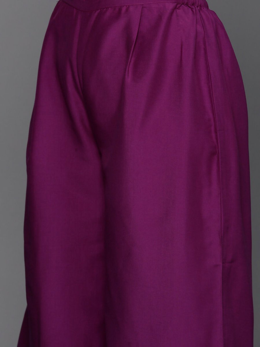 Ahalyaa Women's Traditional wear Kurta Set - Purple | Grocsy