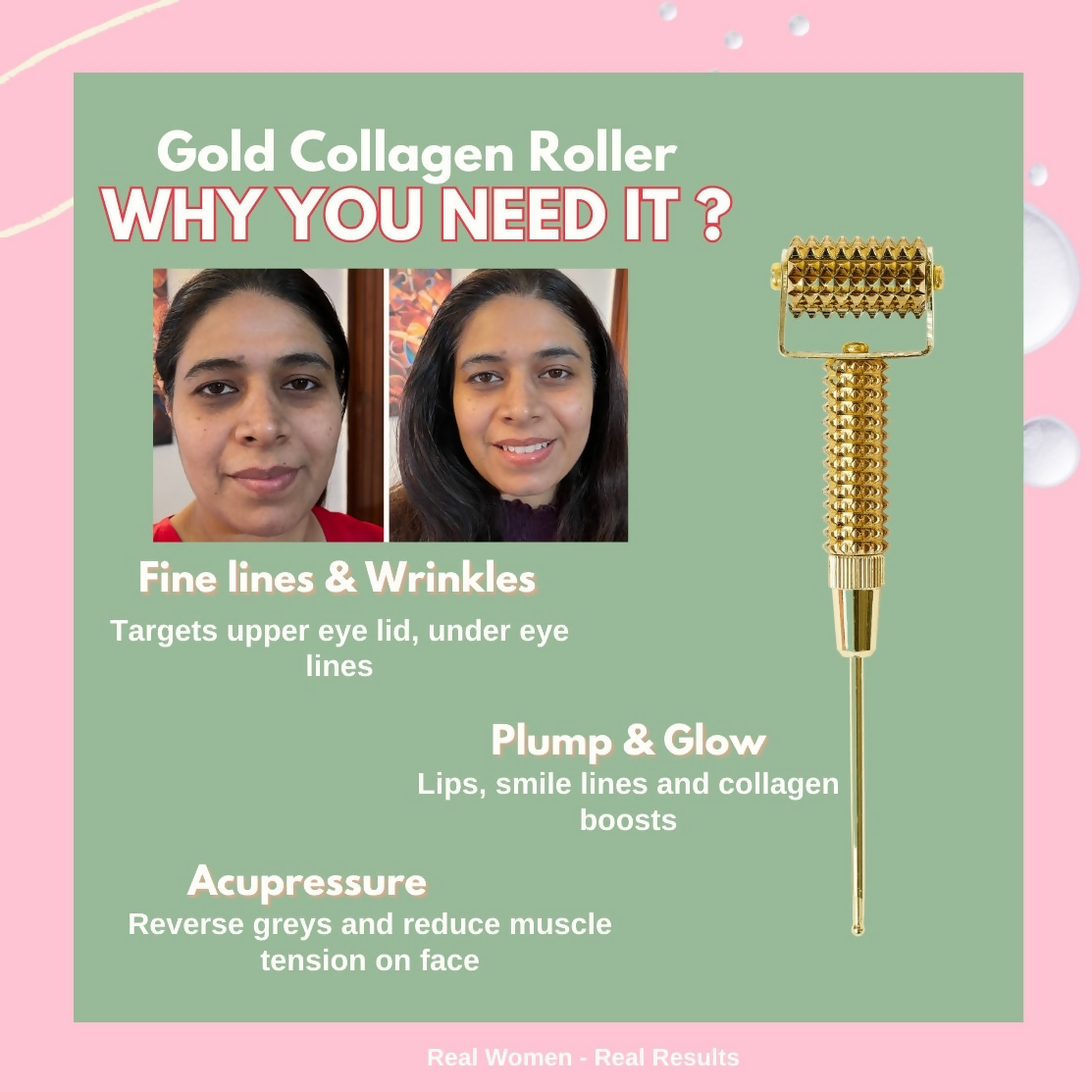 House of Beauty Gold Collagen Roller | Grocsy