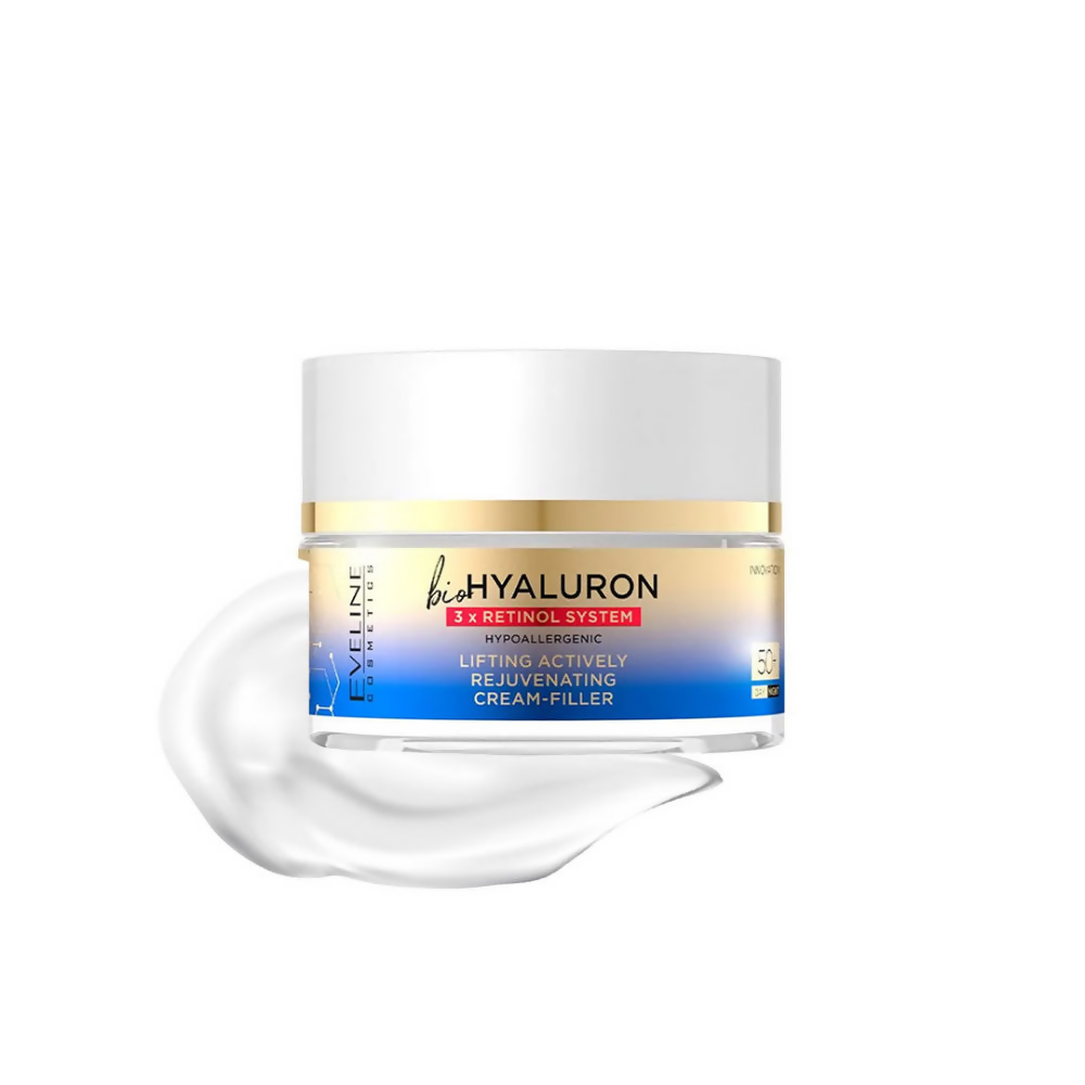Eveline Cosmetics Bio Hyaluron 3X Retinol System Lifting Actively Rejuvenating Day & Night Cream | Grocsy