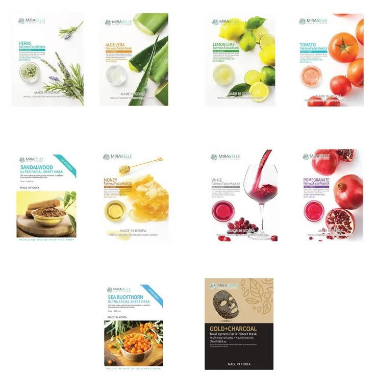 Mirabelle Korea Rejuvenation Facial Sheet Mask Combo | Grocsy