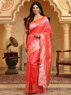 Shree Shyam Fashion Banarasi Silk Pink Saree | Grocsy