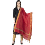 A R Silk Chanderi Crush Crush Design Red Color Dupatta or Chunni | Grocsy