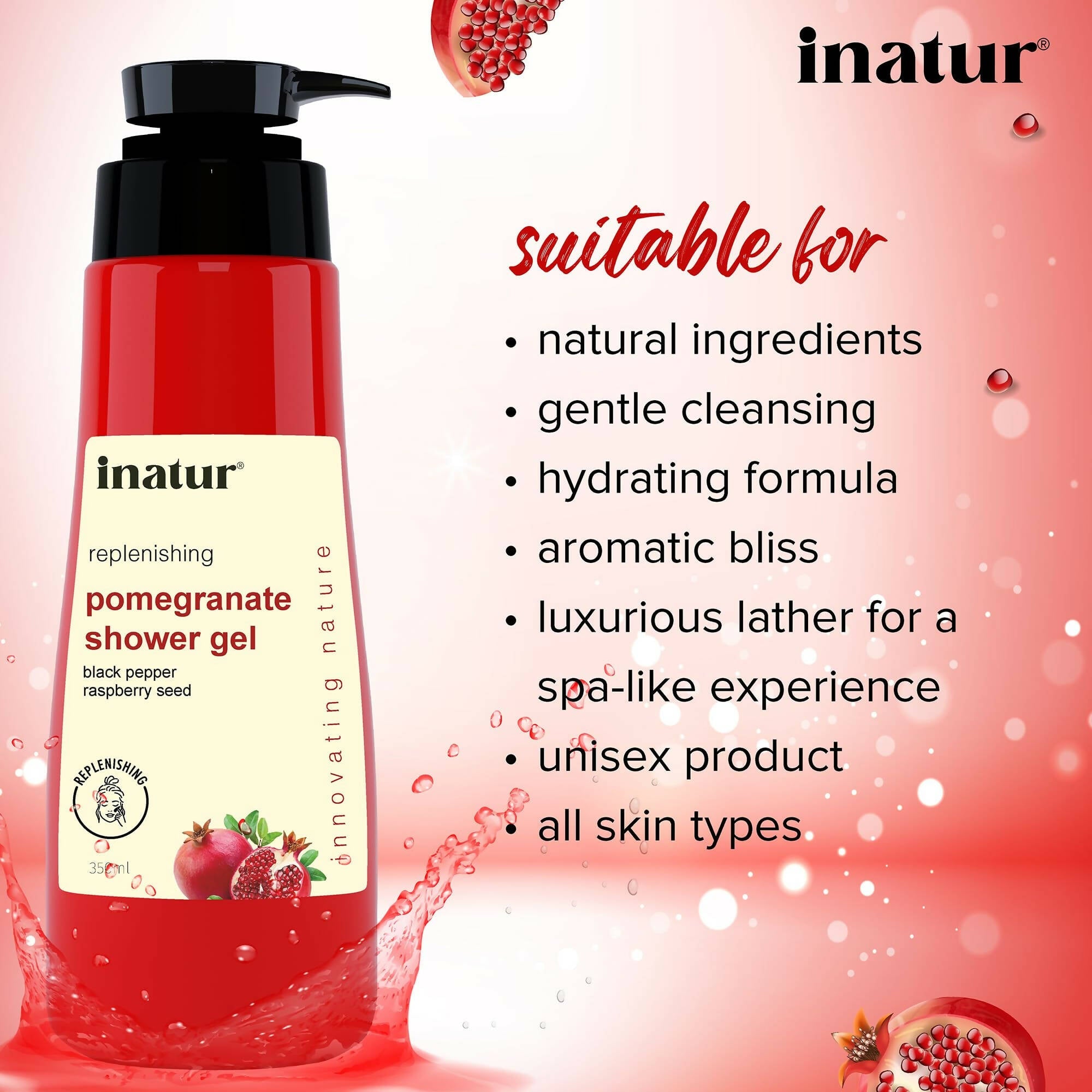 Inatur Pomegranate Shower Gel | Grocsy