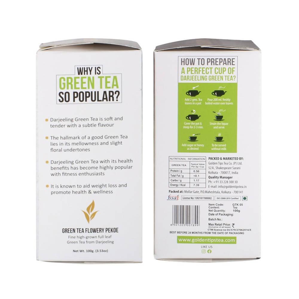 Golden Tips Darjeeling Green Tea Loose Leaf Tea | Grocsy