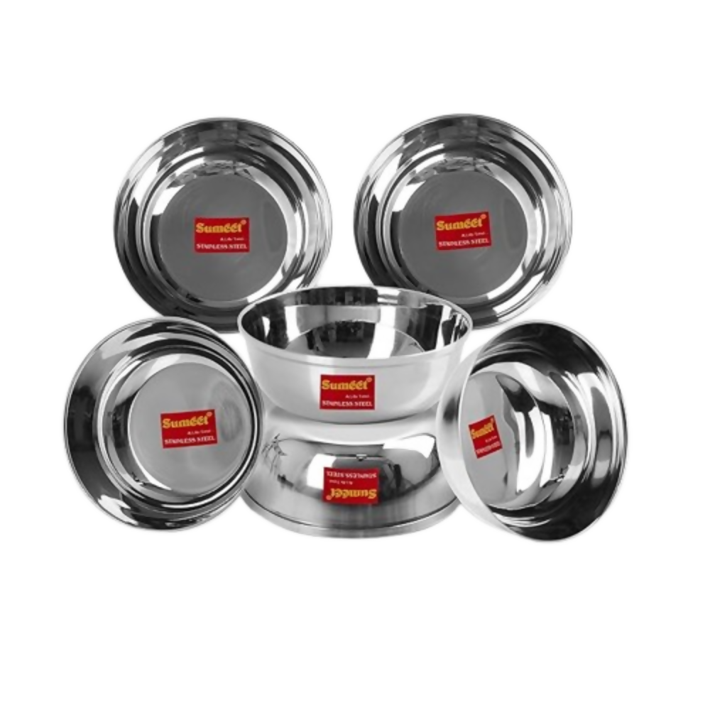 Sumeet Stainless Steel Heavy Gauge Bowl Set/Wati Set With Mirror Finish | Grocsy