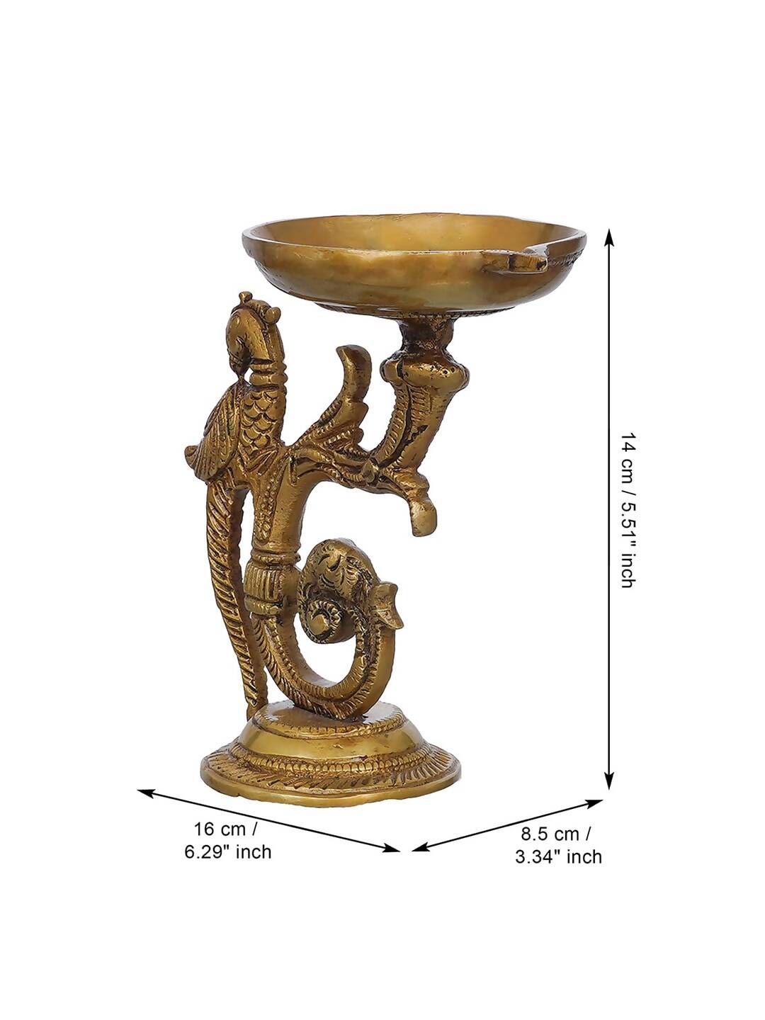 eCraftIndia Beige Peacock Design Diyas | Grocsy