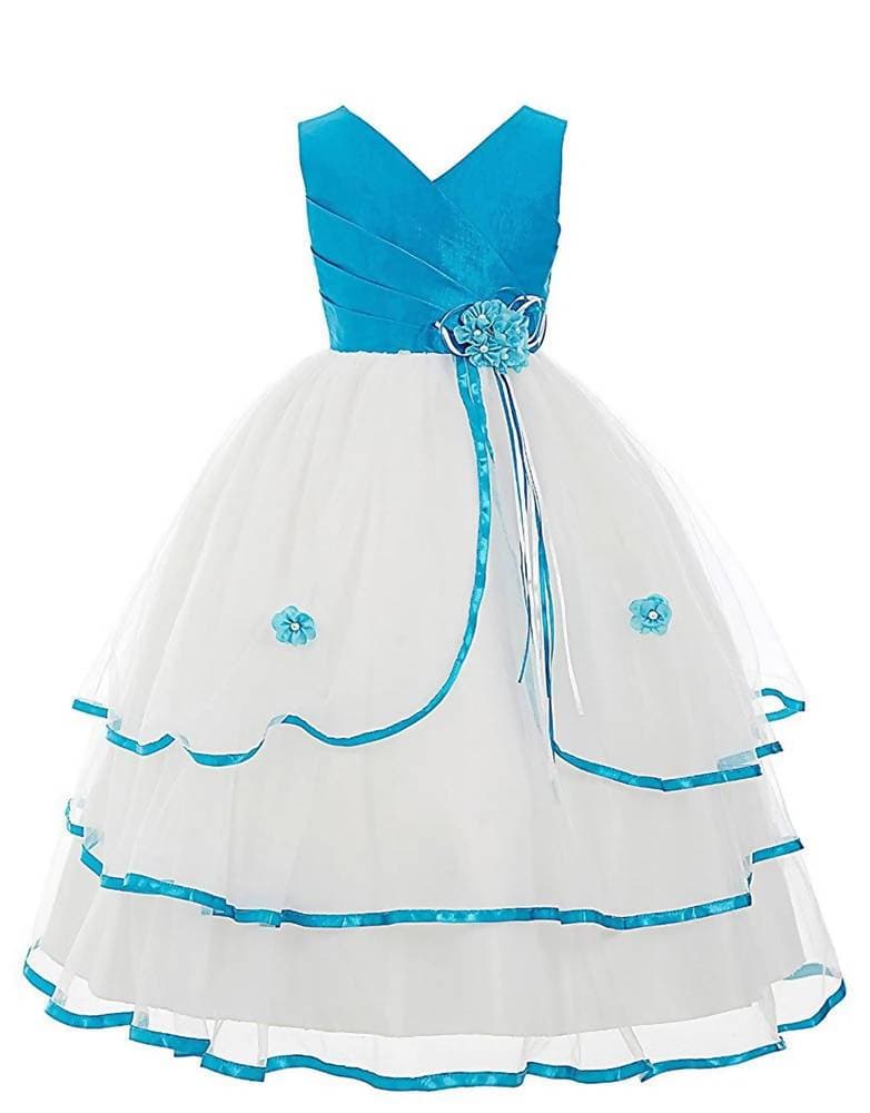 Asmaani Baby Girl Satin A-Line Maxi Full Length Dress (AS-DRESS-22129) | Grocsy