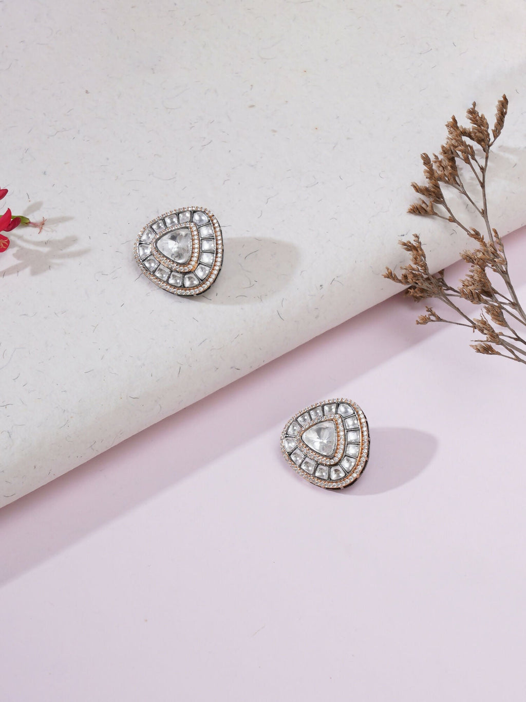 Kundan Earrings (silver) - Ruby Raang | Grocsy